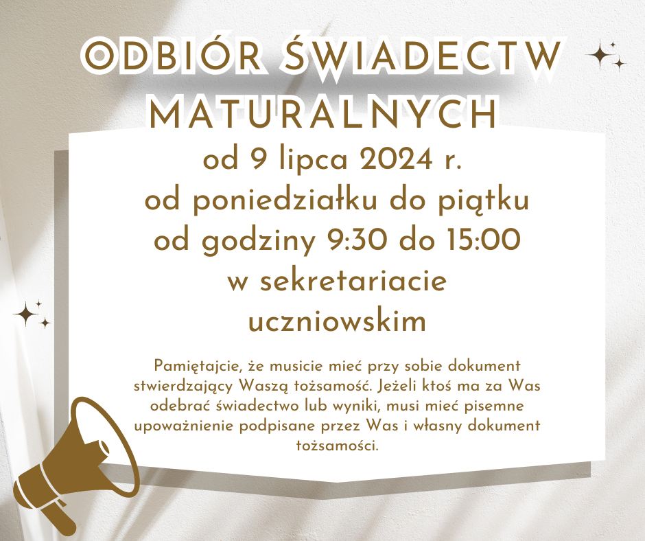 Odbiór świadectw Maturalnych 1